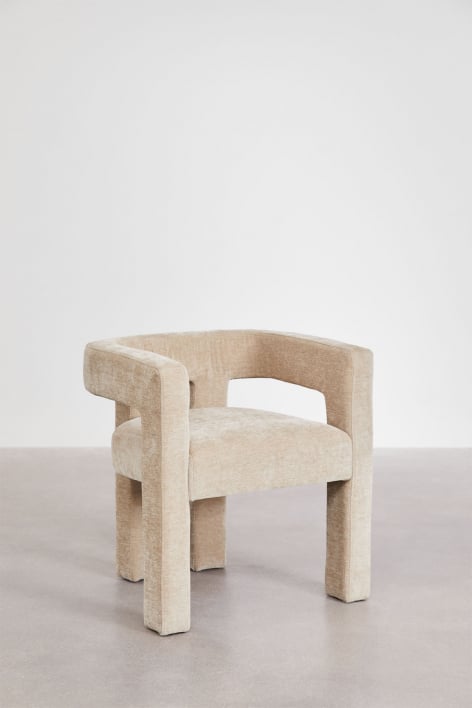 Pack de 2 fauteuils rembourrés Liara - Chenille Vanille Jaune