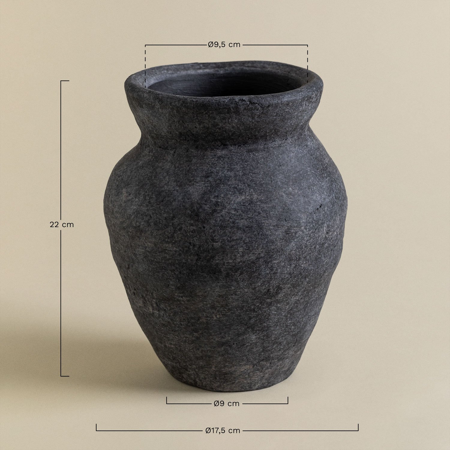 Vase décoratif en terre cuite Asmeret, mesures