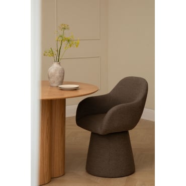 Chaise de salle à manger pivotante avec accoudoirs rembourrée Erica