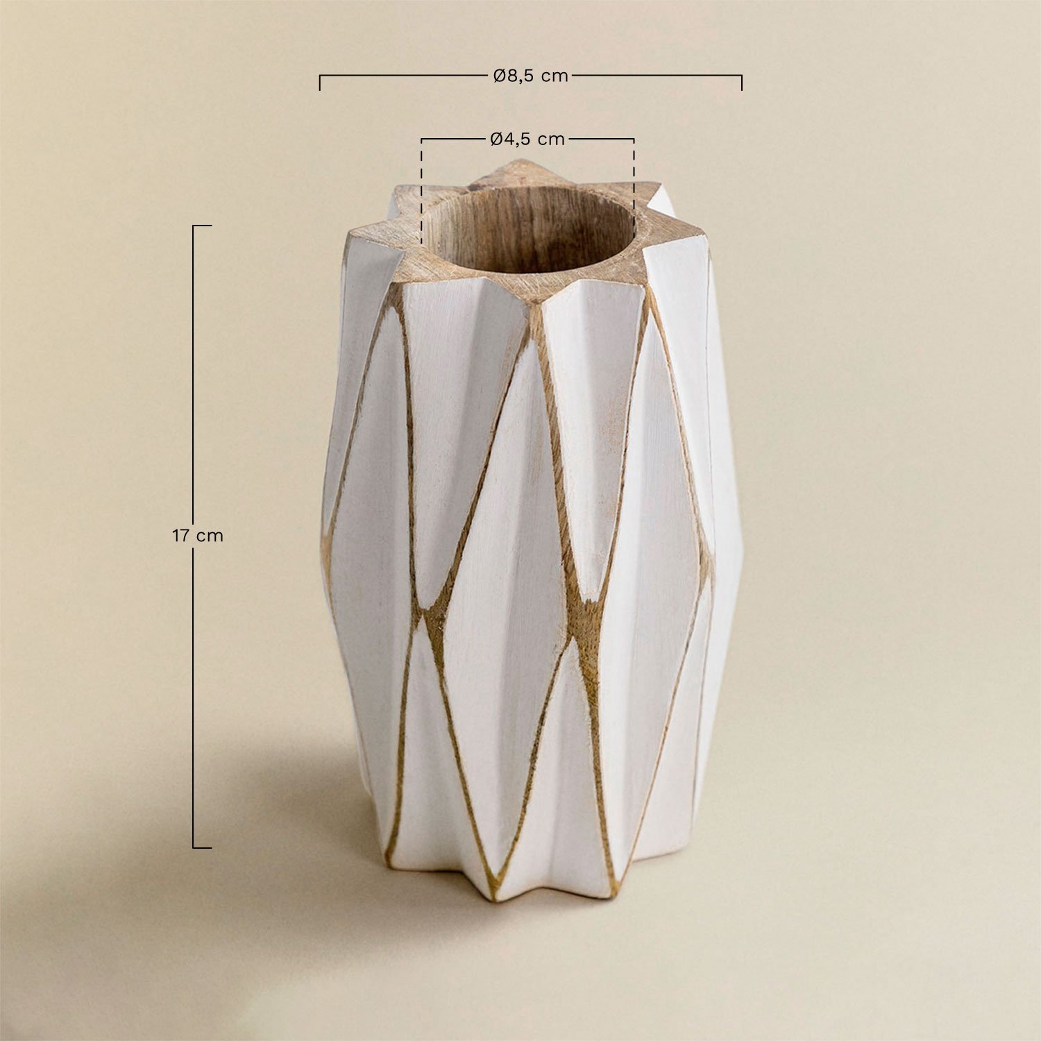 Vase Moura en bois de manguier, mesures