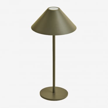 Lampe De Table Led D'extérieur Sans Fil Nebida Vert Olive Intense - Sklum