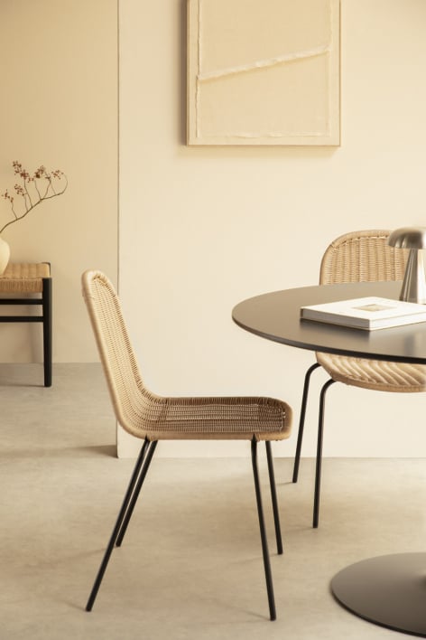 Chaise de salle à manger empilable en rotin synthétique Reiven