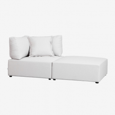 Fauteuil Modulaire Avec Puff Kata Beige Crème - Sklum