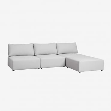Canapé Modulable 3 Pièces Avec Pouf Kata Beige Crème - Sklum
