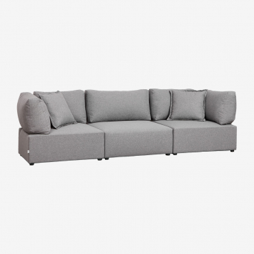Canapé Modulable 3 Pièces Avec 2 Fauteuils D'angle Kata Gris - Sklum