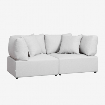 Canapé Modulable 2 Pièces Avec 2 Fauteuils D'angle Kata Beige Crème - Sklum