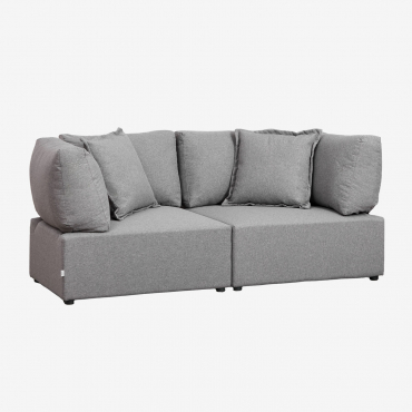 Canapé Modulable 2 Pièces Avec 2 Fauteuils D'angle Kata Gris - Sklum