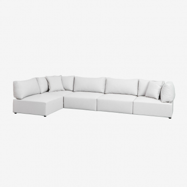 Canapé D'angle Modulable 5 Pièces Kata Beige Crème - Sklum