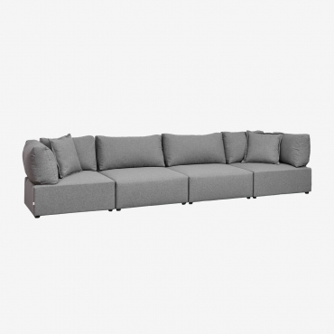 Canapé Modulable 4 Pièces Avec 2 Fauteuils D'angle Kata Gris - Sklum