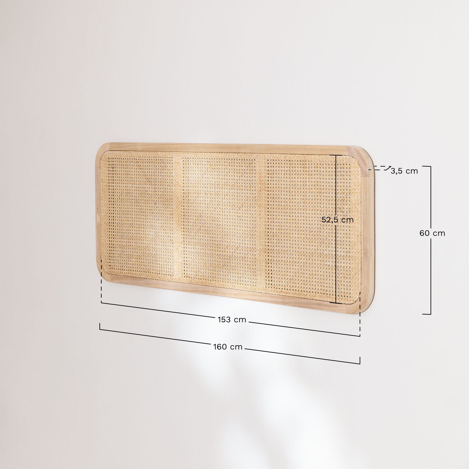 Tête de lit en bois Ralik Design pour lit 135 cm et 150 cm, mesures