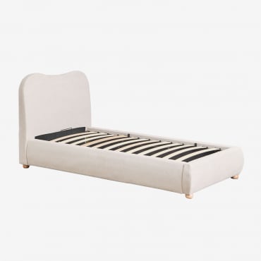 Lit Avec Canapé Pliant En Tissu Winselet Tissu Beige Crème & 90 X 190 Cm - Sklum
