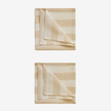 Ensemble De 2 Serviettes En Coton Efarin Tapioca Beige - Sklum