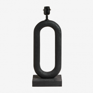 Base Pour Lampe De Table ↑45 Cm En Bois De Manguier De Tiberia Noir Uni - Sklum