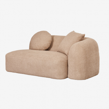 Module D'angle Droit 2 Places Pour Canapé Modulable En Chenille Coco Tissu Chenille Épais Latte Brown - Sklum
