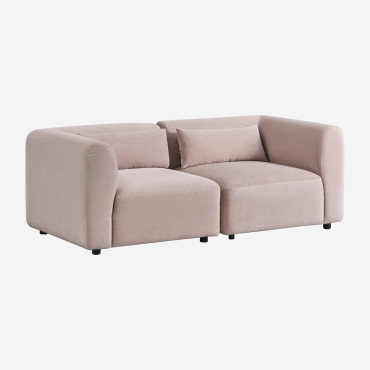 Canapé Modulaire 2 Pièces Fogler Velours Côtelé Vin Rosé - Sklum