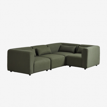 Canapé D'angle Modulaire 5 Pièces Fogler Chenille Vert Sauge - Sklum