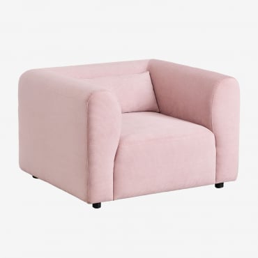 Fauteuil Fogler Velours Côtelé Vin Rosé - Sklum