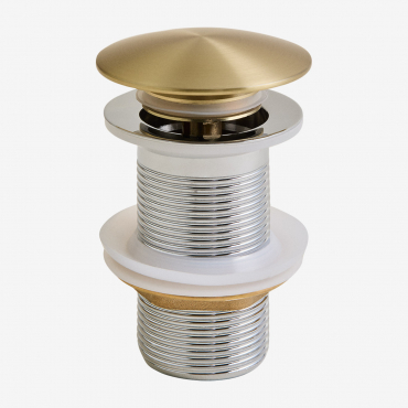 Robinet De Vidange D'évier Orveta Click-clack En Acier Inoxydable Et Laiton Doré & Soupape Sans Trop-plein - Sklum