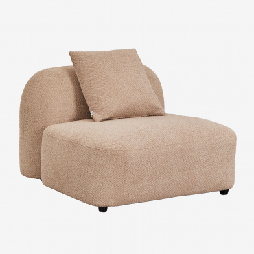 Module Central Pour Canapé Modulable En Chenille Coco Tissu Chenille Épais Latte Brown - Sklum
