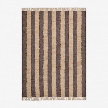 Tapis En Jute Et Coton Serilda Marron Café & 300 X 200 Cm - Sklum