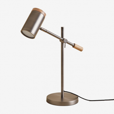 Lampe De Table Amarante Gris Chromé - Sklum