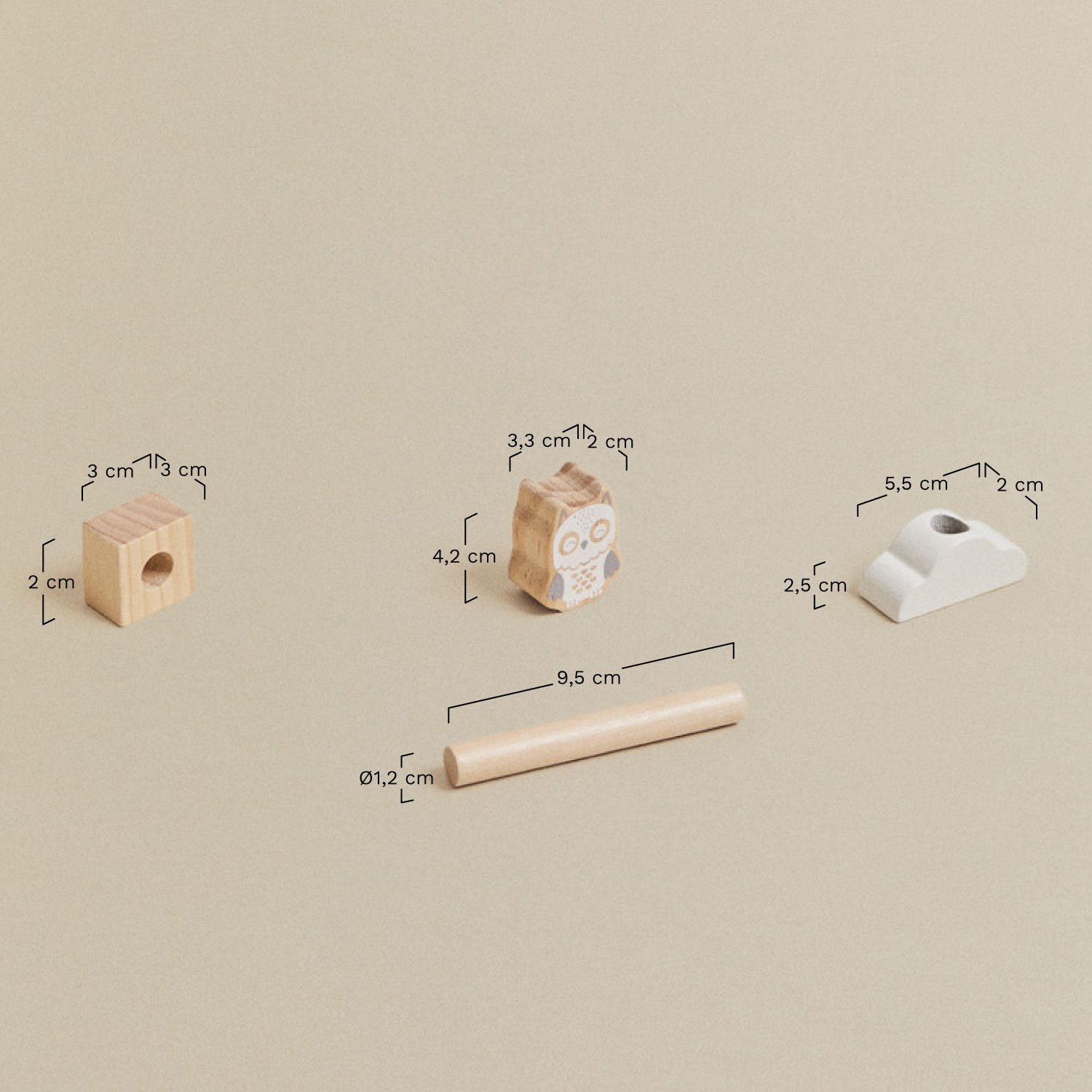 Table multi-activités en bois Nigel Kids, mesures