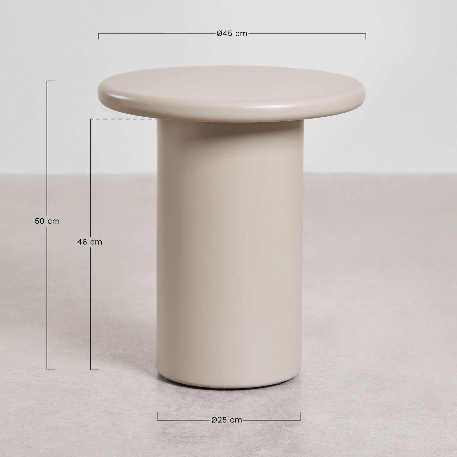 Table d'appoint ronde en MDF (Ø45 cm) Rodeo, mesures