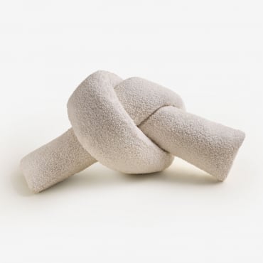 Coussin En Peau De Mouton (25x55 Cm) Ilania Chenille Blanc Cassé - Sklum