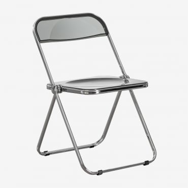 Lot De 4 Chaises De Salle À Manger Pliantes Kepko Gris Fumé - Sklum