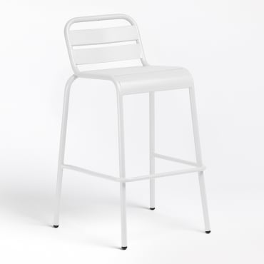 Tabouret Haut Empilable Janti 75 Cm Blanc - Sklum