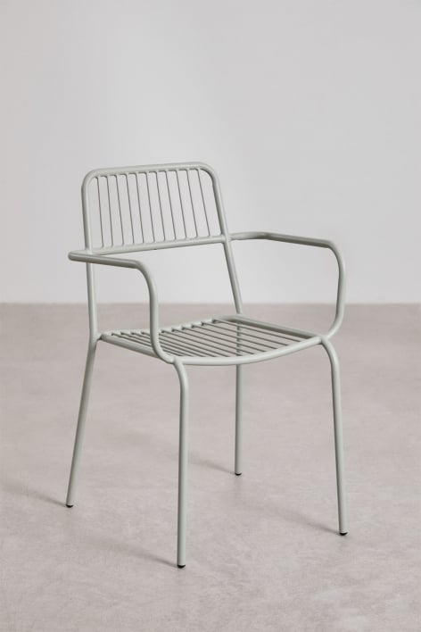 Lot de 4 chaises de salle à manger empilables Elton avec accoudoirs