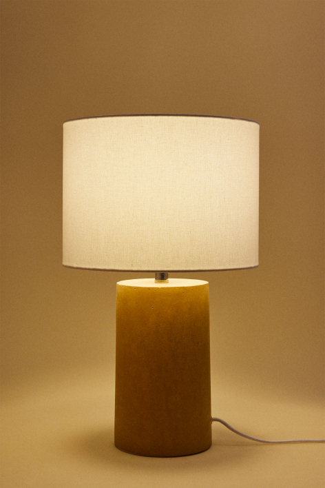 Lampe de table en lin et fibre de verre Dianta