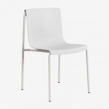 Pack De 4 Chaises De Jardin Ismene En Polypropylène Blanc Gardenia - Sklum