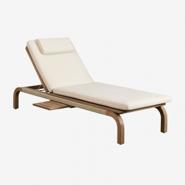 Pack De 2 Chaises Longues En Bois D'acacia Dubai Blanc Gardenia - Sklum