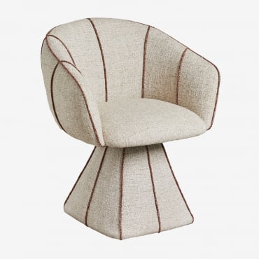 Pack De 4 Chaises De Salle À Manger Pivotantes Rembourrées Tallin Bouclé Couleurs Naturelles - Sklum
