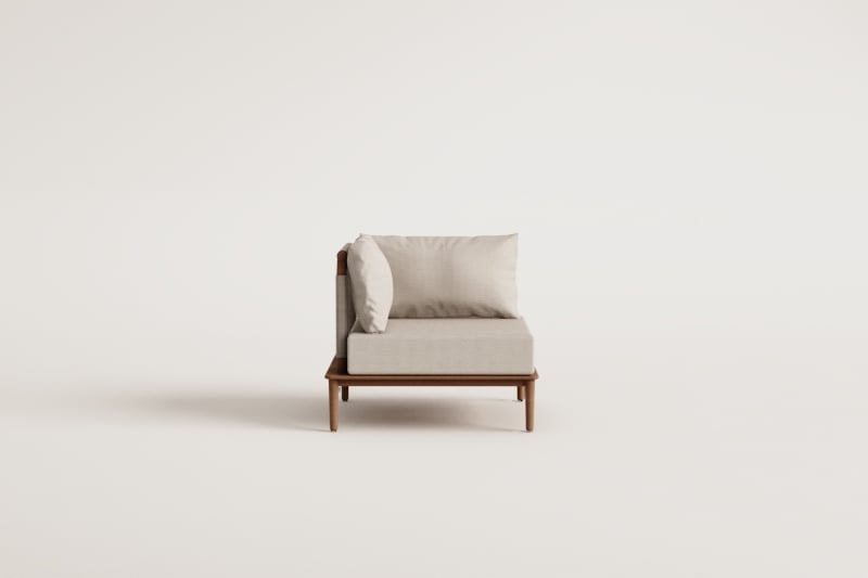 Module d'angle pour canapé de jardin modulable en bois d'acacia Giulia