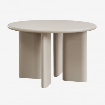 Table À Manger Ronde En Mdf (ø120 Cm) Loulou Tapioca Beige - Sklum
