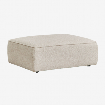 Pouf De Canapé Modulable En Tissu Bouclé Cardea Bouclé Beige Crème - Sklum