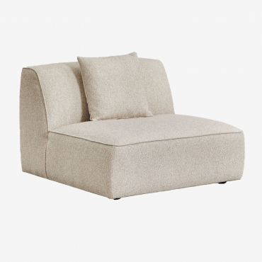 Module Central Pour Canapé Modulable Rembourré Cardea Bouclé Beige Crème - Sklum