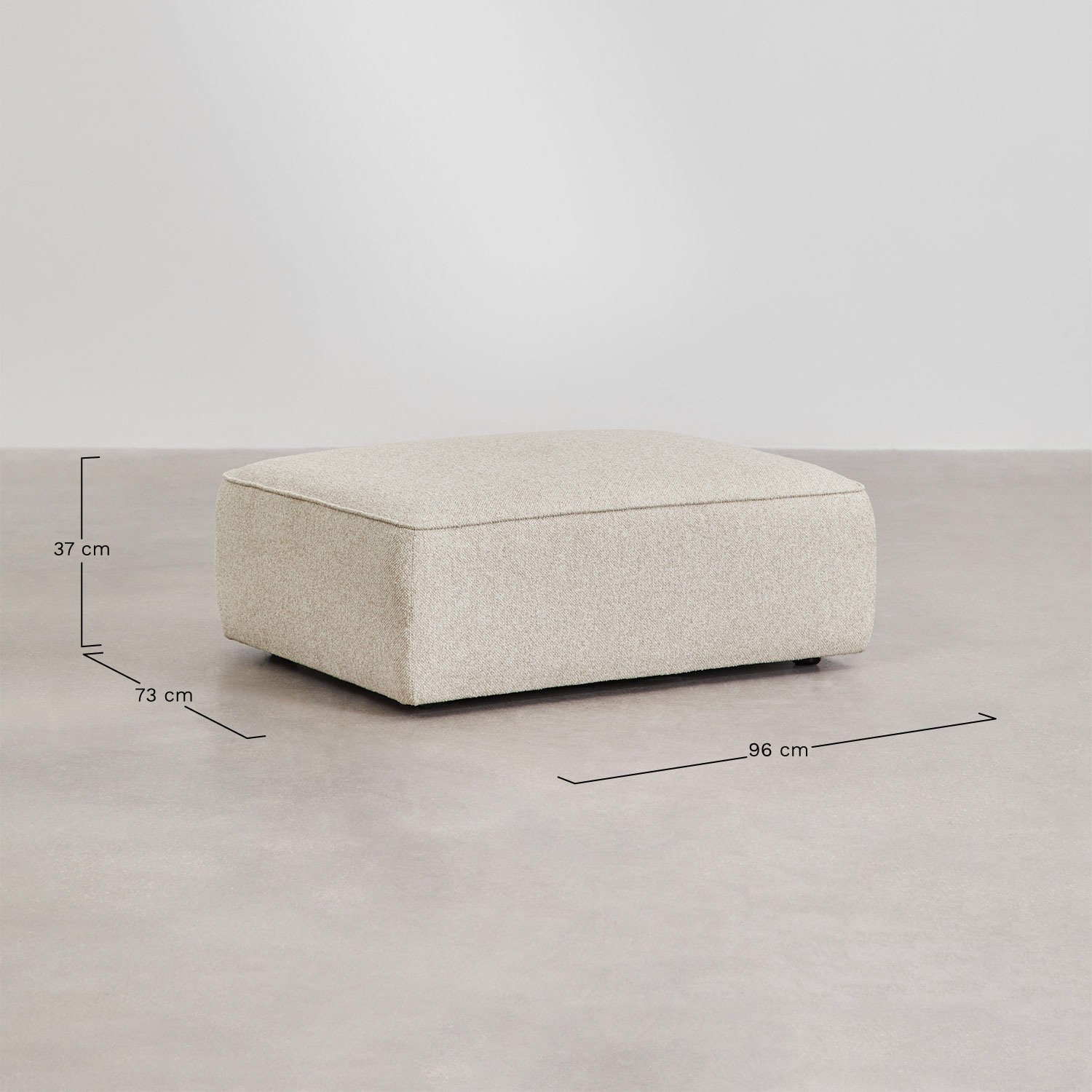 Pouf pour canapé modulaire tapissé Cardea, mesures