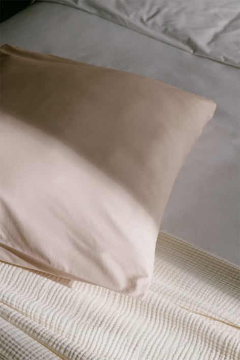 Lot de 2 taies d'oreiller en percale de coton Lesia 180 fils
