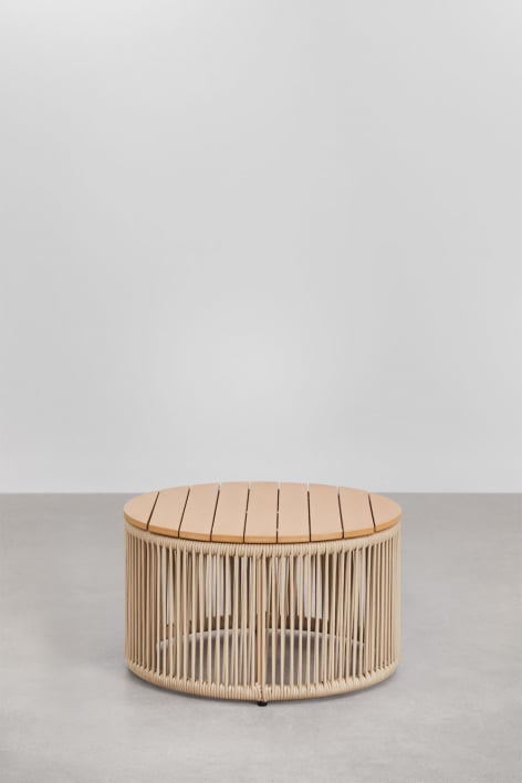 Table basse Calipso en fer et corde tressée