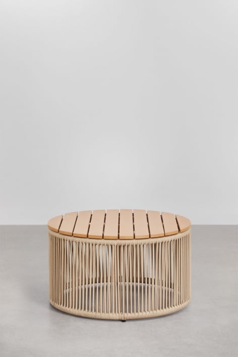 Table basse Calipso en fer et corde tressée