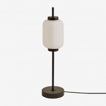 Lampe De Table Led En Fer Et Verre Necsar Noir - Sklum