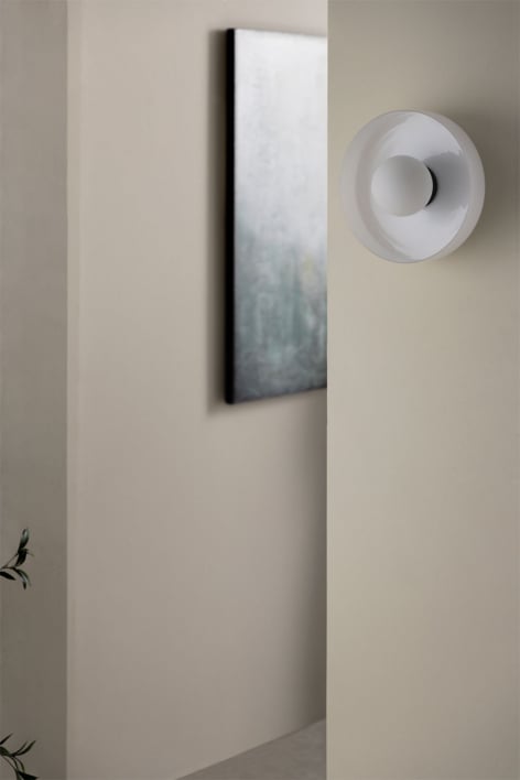 Applique murale en verre et acier inoxydable Jaxal