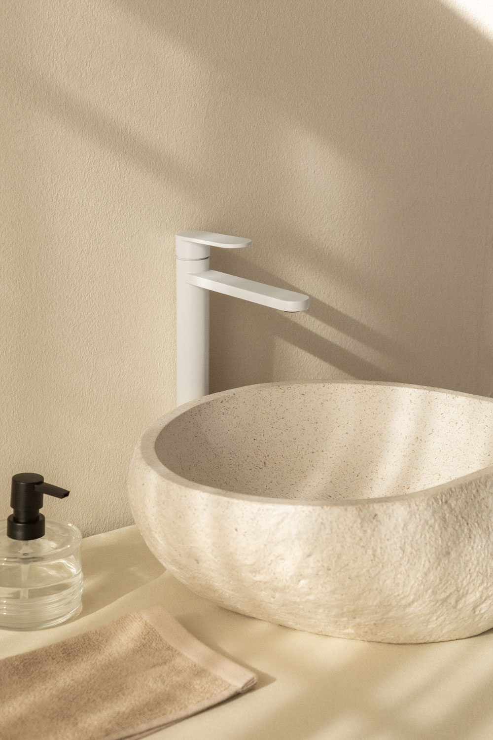 Mitigeur De Lavabo Monocommande Panama – Blanc Et Laiton Massif, Fabrication Allemande
