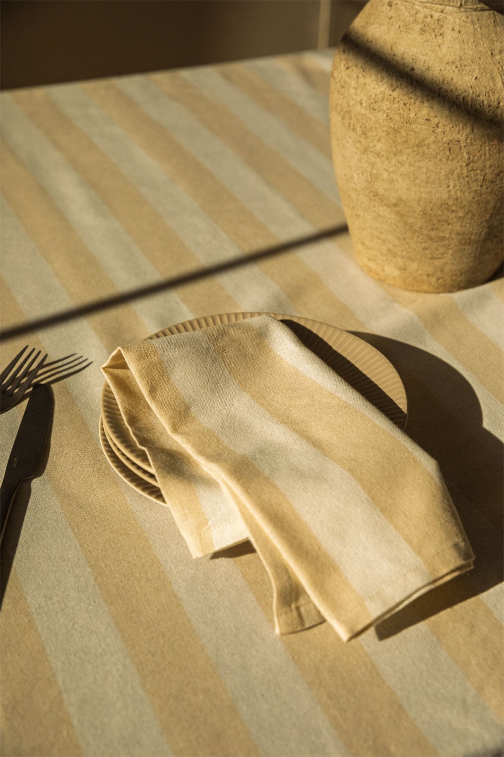 Serviette de table unie en coton CAMBRAI - Lot de 12 serviettes - Origine France Garantie - Mon