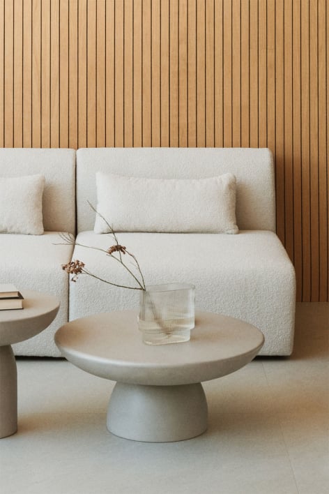 Table basse ronde Ø70 cm en ciment Zenadia