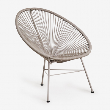 Nouveau Fauteuil Acapulco En Acier Et Osier Synthétique Brun Moka - Sklum