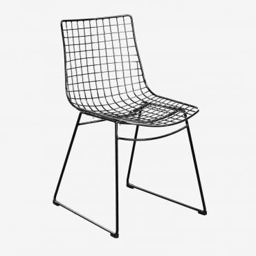 Pack De 4 Chaises De Salle À Manger En Acier Renee Noir & Sans Coussin - Sklum